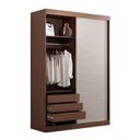Ver mais imagens de Guarda-Roupa Solteiro 2 Portas 1 Porta Ripada Samambaia CabeCasa MadeiraOriginals Marrom/Freijó/Off White