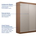 Ver imagem 3 de Guarda-Roupa Solteiro 2 Portas 1 Porta Ripada Samambaia CabeCasa MadeiraOriginals Marrom/Freijó/Off White