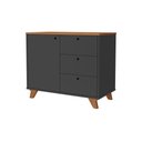 Ver imagem 6 de Balcão para Escritório Lugano 1 Porta 3 Gavetas Freijó/Preto Artany