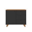 Ver imagem 5 de Balcão para Escritório Lugano 1 Porta 3 Gavetas Freijó/Preto Artany