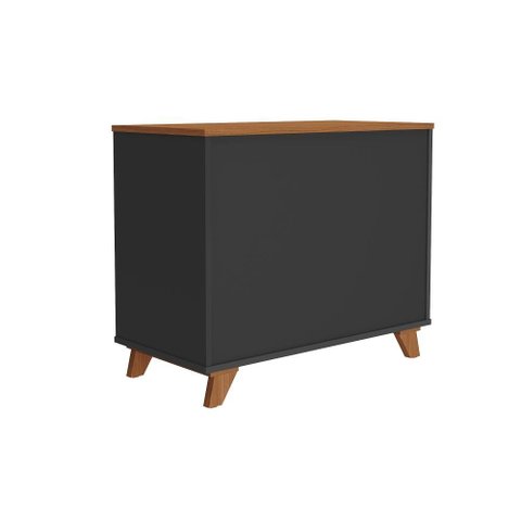 Balcão para Escritório Lugano 1 Porta 3 Gavetas Freijó/Preto Artany