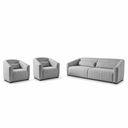 Ver imagem 2 de Kit Conjunto Sofá Living Ísis e Duas Poltronas Tecido Impermeável Pet Friendly Cinza 1,90m