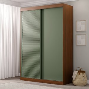 Guarda-Roupa Solteiro 2 Portas 1 Porta Ripada Samambaia Cabecasa