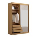 Ver mais imagens de Guarda-Roupa Solteiro 2 Portas 1 Porta com Espelho Samambaia CabeCasa MadeiraOriginals Marrom/Carvalho/Off White