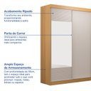 Ver imagem 3 de Guarda-Roupa Solteiro 2 Portas 1 Porta com Espelho Samambaia CabeCasa MadeiraOriginals Marrom/Carvalho/Off White