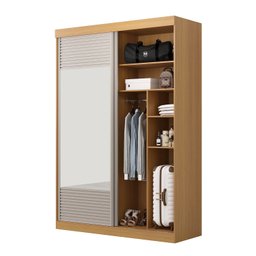 Guarda-Roupa Solteiro 2 Portas 1 Porta com Espelho Samambaia CabeCasa MadeiraMadeira - 9