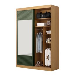 Guarda-Roupa Solteiro 2 Portas 1 Porta com Espelho Samambaia CabeCasa MadeiraMadeira - 9