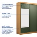 Ver imagem 3 de Guarda-Roupa Solteiro 2 Portas 1 Porta com Espelho Samambaia CabeCasa MadeiraOriginals Marrom/Carvalho/Verde