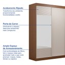 Ver imagem 3 de Guarda-Roupa Solteiro 2 Portas 1 Porta com Espelho Samambaia CabeCasa MadeiraOriginals Marrom/Freijó/Off White