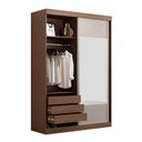 Ver mais imagens de Guarda-Roupa Solteiro 2 Portas 1 Porta com Espelho Samambaia CabeCasa MadeiraOriginals Marrom/Freijó/Off White