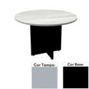 Ver imagem 1 de Mesa de Reunião Redonda 110x110cm Pé Painel Pe25 em MDP Cinza com Base Preta