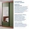 Guarda-Roupa Solteiro 2 Portas 1 Porta com Espelho Samambaia CabeCasa MadeiraOriginals - 7