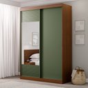 Ver imagem 1 de Guarda-Roupa Solteiro 2 Portas 1 Porta com Espelho Samambaia CabeCasa MadeiraOriginals