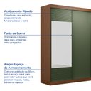 Ver imagem 3 de Guarda-Roupa Solteiro 2 Portas 1 Porta com Espelho Samambaia CabeCasa MadeiraOriginals Marrom/Freijó/Verde