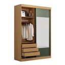 Ver mais imagens de Guarda-Roupa Solteiro 2 Portas com Espelho Samambaia CabeCasa MadeiraOriginals Marrom/Carvalho/Verde