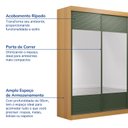 Ver imagem 3 de Guarda-Roupa Solteiro 2 Portas com Espelho Samambaia CabeCasa MadeiraOriginals
