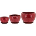 Ver imagem 1 de Cachepô Vaso Decorativo Planta Cerâmica Vermelho 3 Peças