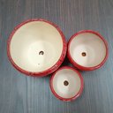Ver mais imagens de Cachepô Vaso Decorativo Planta Cerâmica Vermelho 3 Peças