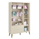 Ver imagem 3 de Guarda Roupa Infantil 3 Portas Theo Retrô Areia Fosco com Pés Amadeirado - Reller Móveis