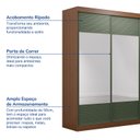 Ver imagem 3 de Guarda-Roupa Solteiro 2 Portas com Espelho Samambaia CabeCasa MadeiraOriginals Marrom/Freijó/Verde
