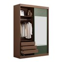 Ver mais imagens de Guarda-Roupa Solteiro 2 Portas com Espelho Samambaia CabeCasa MadeiraOriginals Marrom/Freijó/Verde