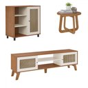 Ver imagem 2 de Sala de Estar Completa para Tv até 75 Polegadas Charlotte 3 Portas Cinamomo/off White - Artely Móvei