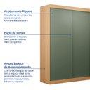 Ver imagem 3 de Guarda-Roupa 2 Portas Samambaia CabeCasa MadeiraOriginals Marrom/Carvalho/Verde