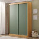 Ver imagem 1 de Guarda-Roupa 2 Portas Samambaia CabeCasa MadeiraOriginals Marrom/Carvalho/Verde