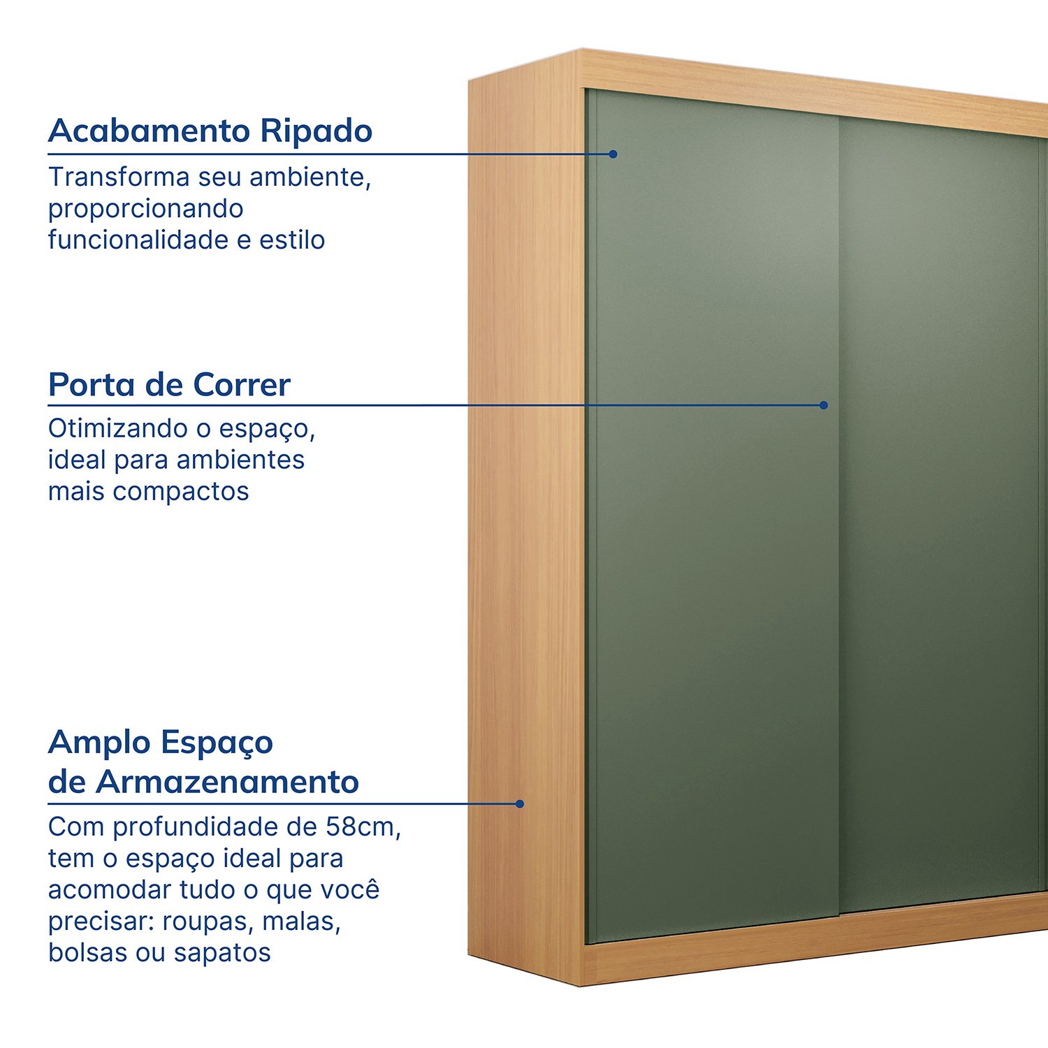 Guarda-Roupa 2 Portas Samambaia CabeCasa MadeiraMadeira - 3