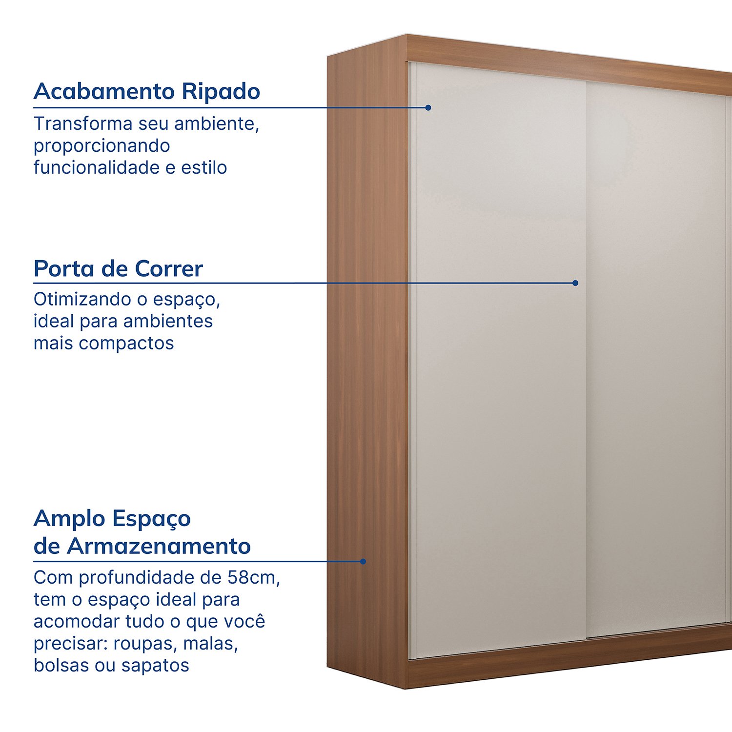 Guarda-Roupa 2 Portas Samambaia CabeCasa MadeiraMadeira - 3