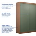 Ver imagem 3 de Guarda-Roupa 2 Portas Samambaia CabeCasa MadeiraOriginals Marrom/Freijó/Verde