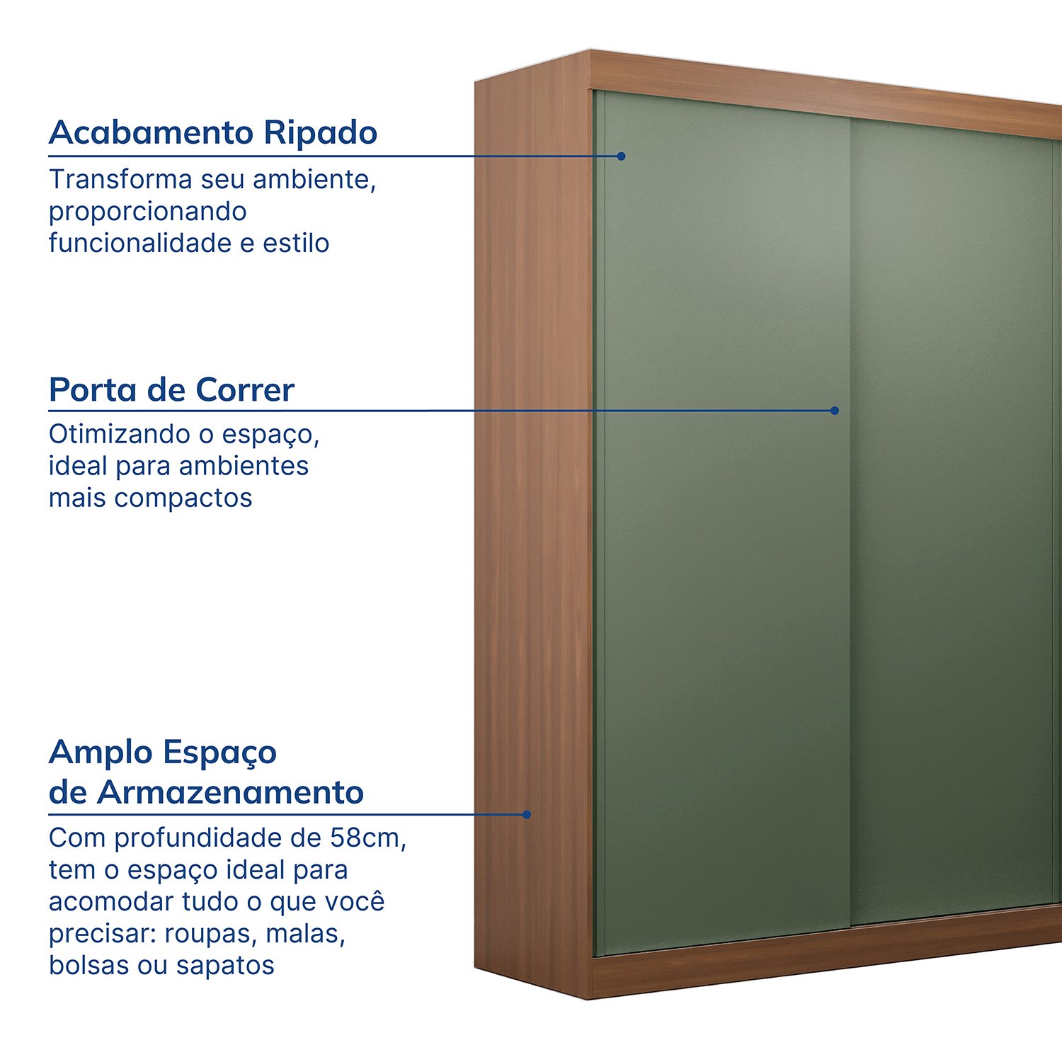 Guarda-Roupa 2 Portas Samambaia CabeCasa MadeiraMadeira - 3