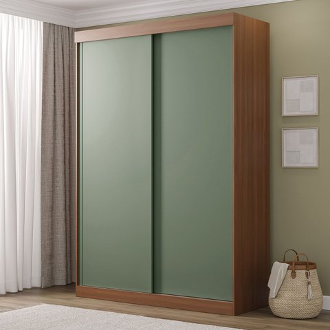 Guarda-Roupa 2 Portas Samambaia CabeCasa MadeiraOriginals Marrom/Freijó/Verde
