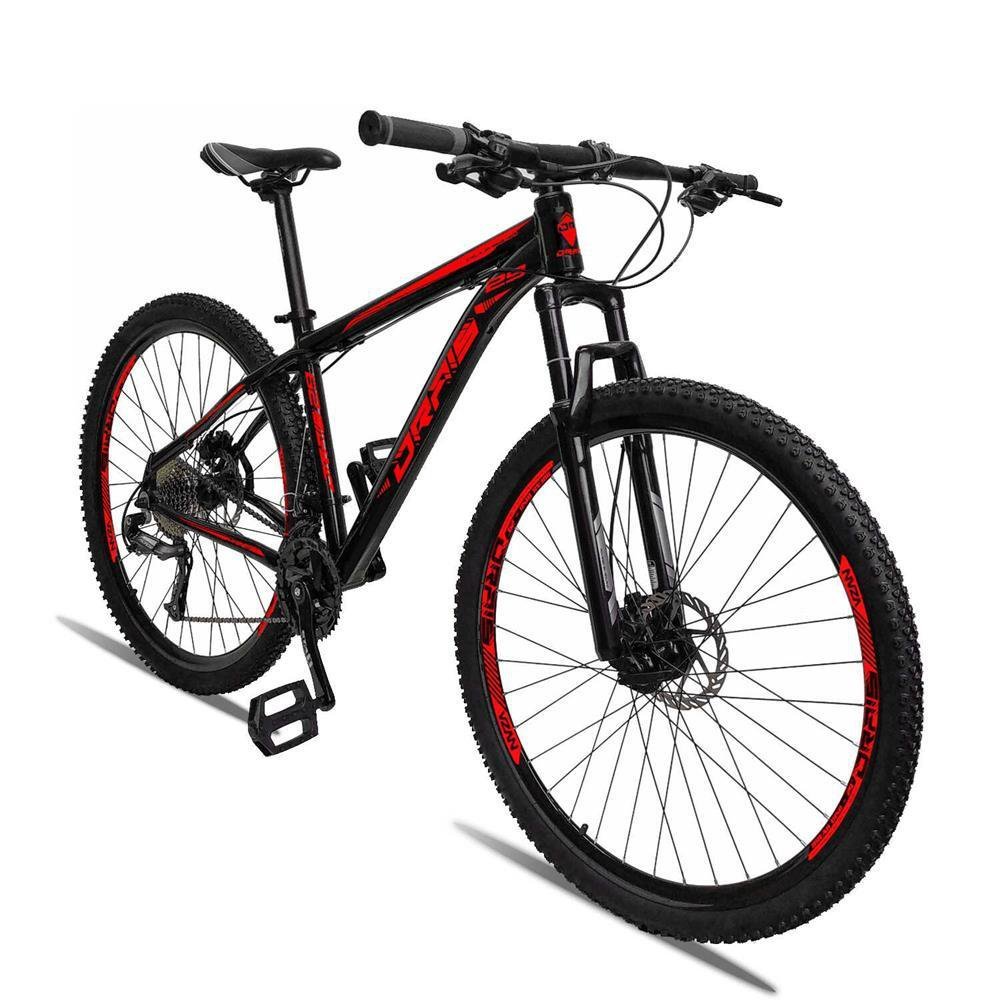 Bicicleta Drais 27 Marchas Aro 29 Suspensão Com Trava 21" Preto/Vermelho - 279 - 2