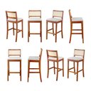 Ver imagem 1 de Kit 8 Banquetas com Encosto e Apoio para Pés Tiê CabeCasa MadeiraOriginals