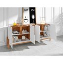 Ver imagem 2 de Aparador Buffet Sala 190cm Liz 4 Portas com Adega com Pés de Madeira Branco com Cedro - Rede Móveis