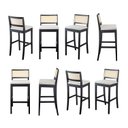 Ver imagem 1 de Kit 8 Banquetas com Encosto e Apoio para Pés Tiê CabeCasa MadeiraOriginals
