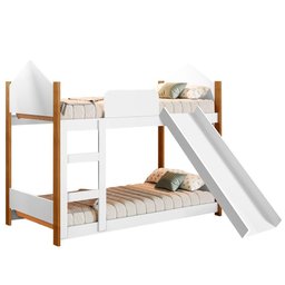 Beliche Infantil Casinha com Escorregador Branco Magia Gabrielli Móveis - 2