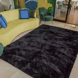 Tapete Copa Peludo 300X200 Preto Casen