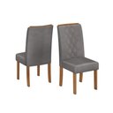 Ver imagem 1 de Kit 02 Cadeiras para Mesa de Jantar Estofada Ayla - DJ Móveis                                                                                  