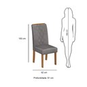 Ver imagem 5 de Kit 02 Cadeiras para Mesa de Jantar Estofada Ayla - DJ Móveis                                                                                  