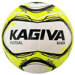 Bola Kagiva Slick Futsal Tech Fusion Impermeável - Único - Branco / Amarelo - 1