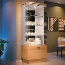 Ver imagem 3 de Cristaleira Aruan e Buffet Ellora H01 Off White/Cinamomo - Mpozenato