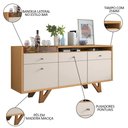 Ver imagem 7 de Cristaleira Aruan e Buffet Ellora H01 Off White/Cinamomo - Mpozenato