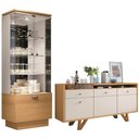Ver imagem 2 de Cristaleira Aruan e Buffet Ellora H01 Off White/Cinamomo - Mpozenato