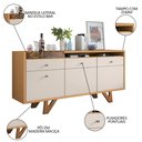 Ver imagem 6 de Cristaleira Aruan e Buffet Ellora H01 Off White/Cinamomo - Mpozenato