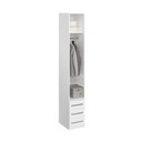 Ver imagem 5 de Guarda-roupa de 1 Porta com 3 Gavetas 1232 Esquerdo Branco