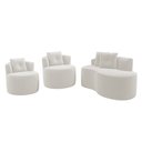 Ver imagem 1 de Kit Sofá e 02 Poltronas Orgânicas Living Bob com Almofadas Bouclê Off White - Desk Design