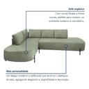 Ver imagem 4 de Sofá Canto Orgânico 4 Lugares Bouclé Verde Luna 265cm Yescasa