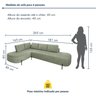 Sofá de Canto Orgânico 4 Lugares 265cm Base de Ferro Chaise Esquerda Luna - 3
